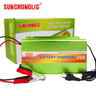 Sunchonglic portable FMA-24V 30A three stage smart AGM GEL lead acid car battery charger