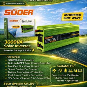 Suoer 3000VA Inverter Built-in 40A MPPT Controller ⚡ SUOER 3000VA Solar Inverter – Powerful Backup