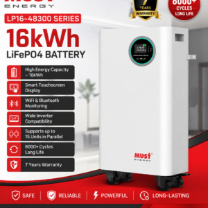 Must 16kwh LiFe PO4 Lithium Battery 300Ah